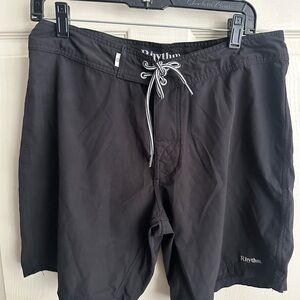 Rhythm Men's Black Swim Shorts